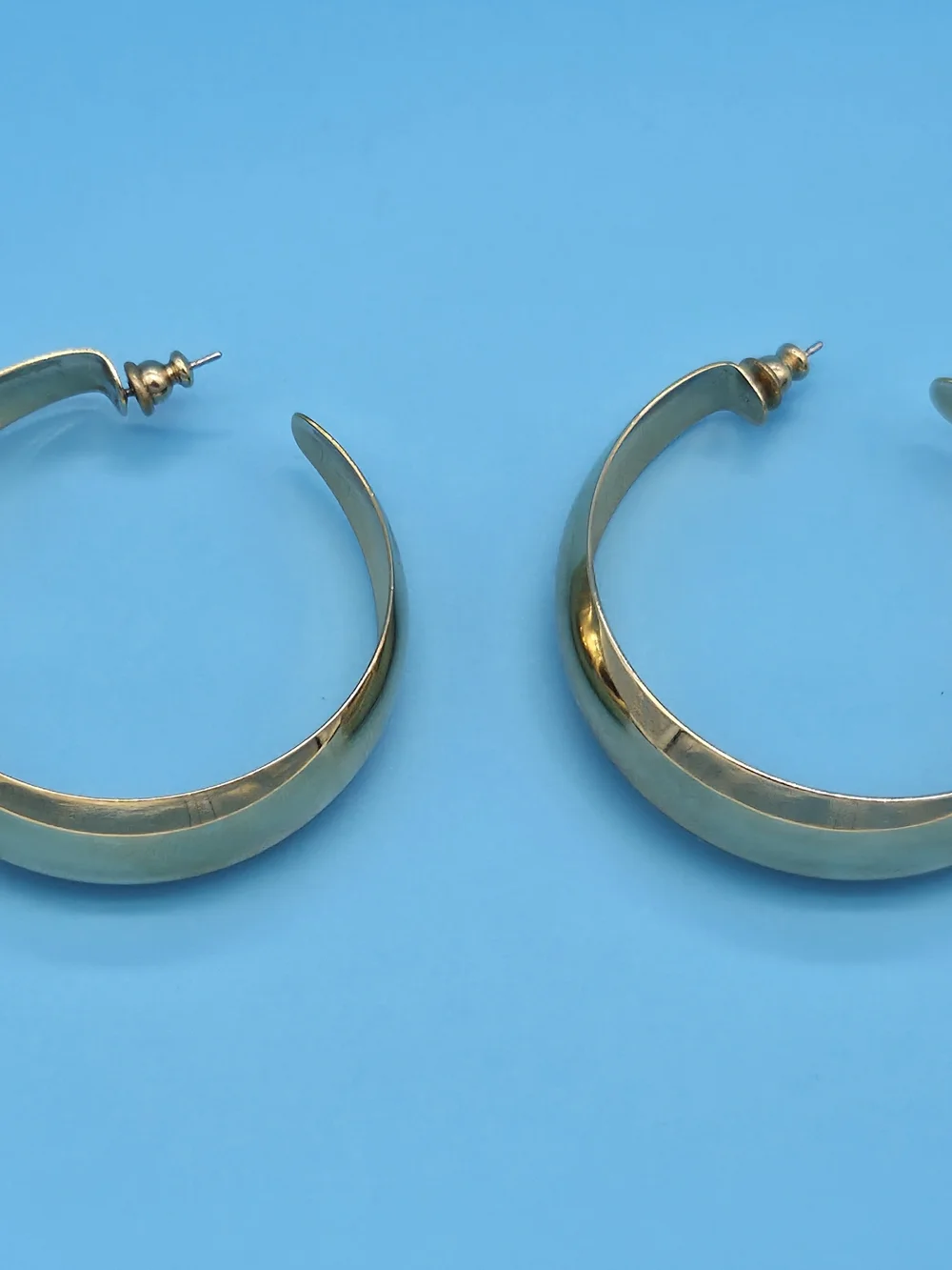 Vintage Gold Chunky Hoop Earrings - Women Jewelry